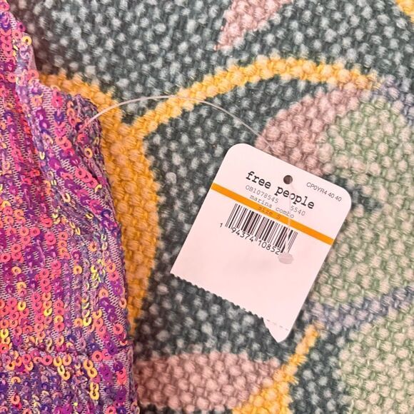 NWT Free People Gold Rush Mini Dress Purple Sequin Small - Picture 6 of 9